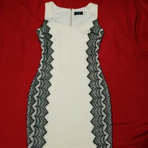 Guess black and white lace dress